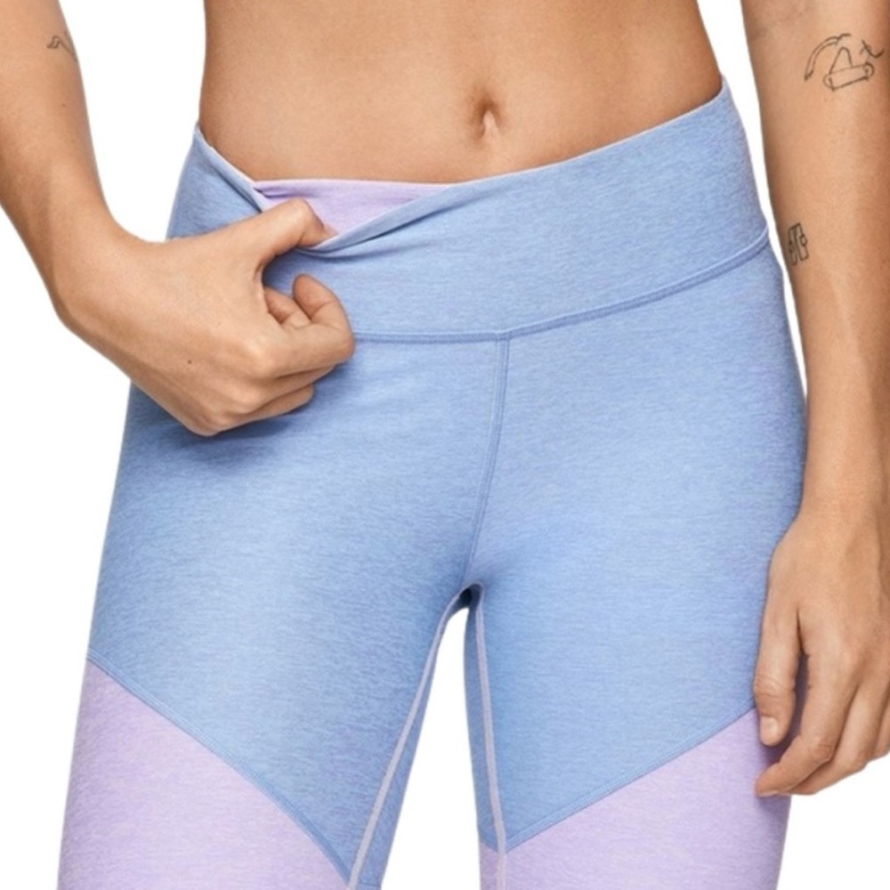 NWOT Outdoor Voices 7/8 Color Block Lilac Lavender Blue Leggings Size S - Picture 6 of 12
